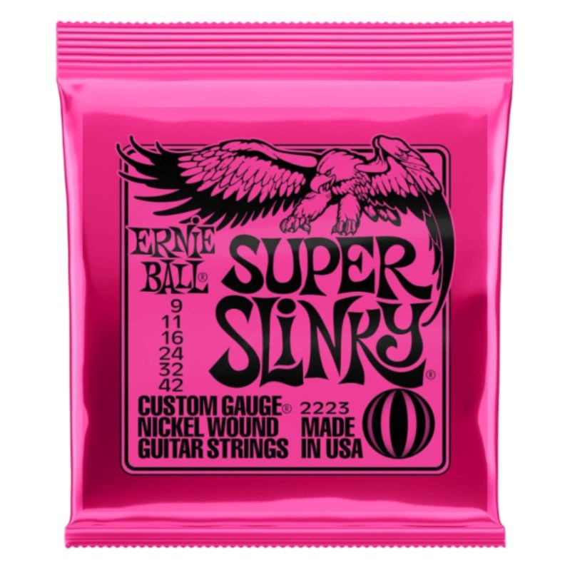 CUERDAS GUITARRA ELECTRICA ERNIE BALL SUPER SLINKY 9-42 ENCORDADURA