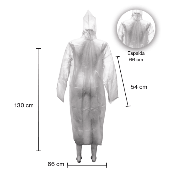 Impermeable Rosa Corte Tipo Gabardina Con Capucha PVC Adulto