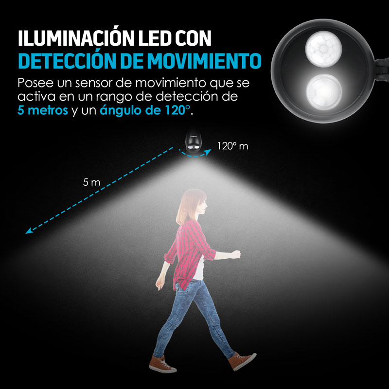 Luces LED con Sensor de Movimiento Cabezal Ajustable (3 pz) Redlemon