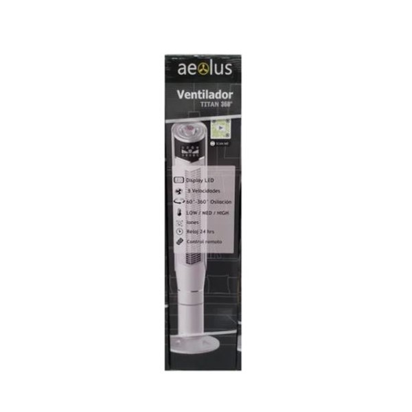 Ventilador de Torre Aeolus TITAN 360 8 Vel. - Blanco