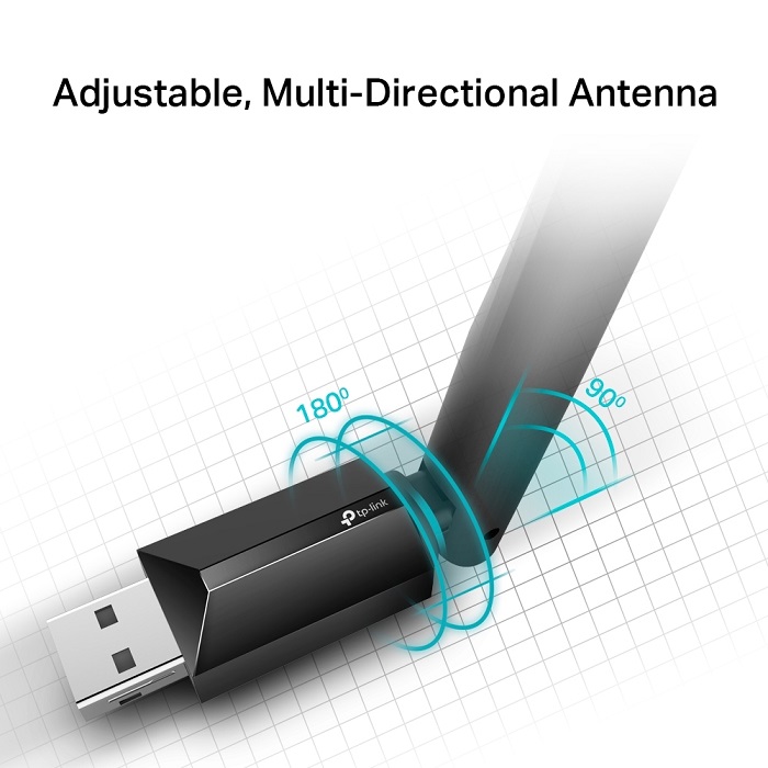 Adaptador Inalámbrico USB Tp-Link ARCHER T2U Plus Banda Dual AC600.