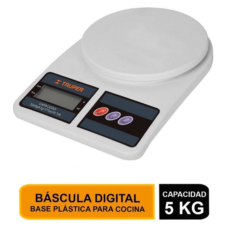 BASCULA DIGITAL PRECISA EXACTA GRAMERA  DE 1 GRAMO A 5 KG COCINA para ALIMENTOS BASE-5EP TRUPER