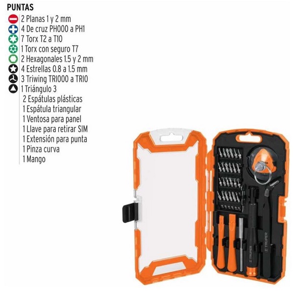 JUEGO SET DE DESARMADORES HERRAMIENTAS REPARACION DE CELULARES SMARTPHONE ELECTRONICA TRUPER
