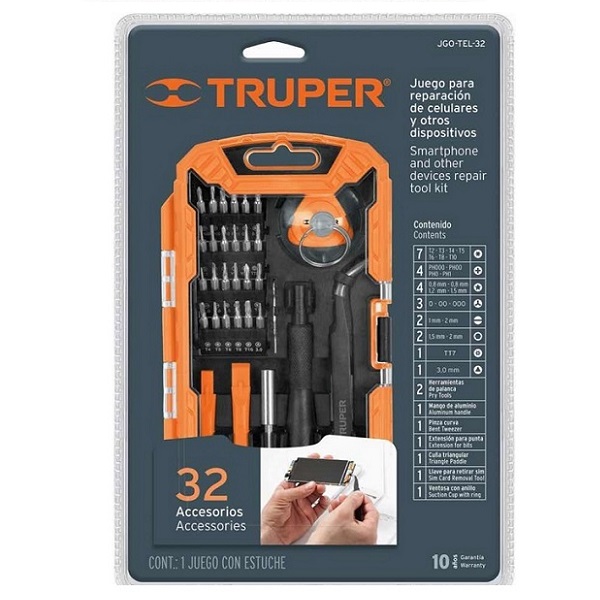 JUEGO SET DE DESARMADORES HERRAMIENTAS REPARACION DE CELULARES SMARTPHONE ELECTRONICA TRUPER