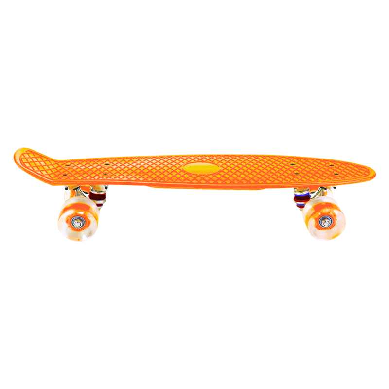 Patineta Penny Grande Naranja Llantas Luz Led Poliuretano Antiderrapante