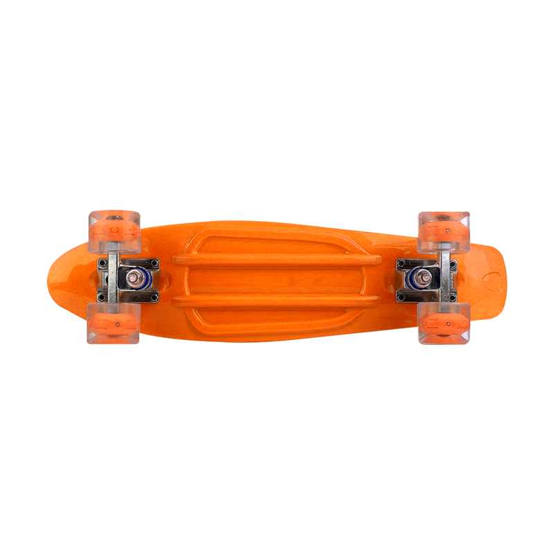 Patineta Penny Grande Naranja Llantas Luz Led Poliuretano Antiderrapante