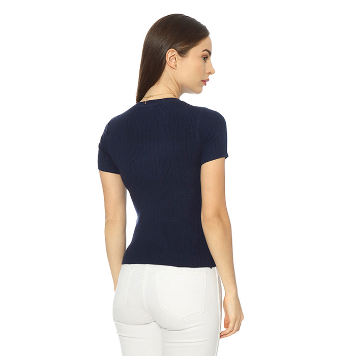 BLUSA DE TEJIDO DE PUNTO PARA DAMA MODA 2021 AZUL MARINO