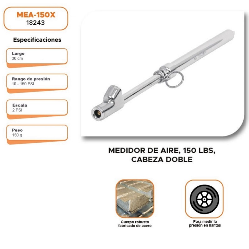 MEDIDOR DE AIRE PARA LLANTAS DE AUTO CALIBRADOR PARA NEUMATICOS TRUPER