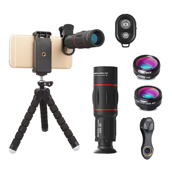 Lentes para Celular BINDEN Zoom 18x con Tripie y Obturador 