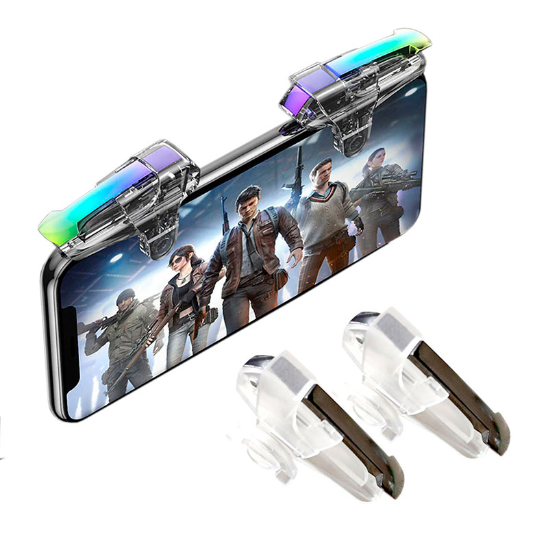 Control para Celular Disparador Ajustables para Juegos de Disparos como PUBG, Free Fire, Fortnite con 2 Gatillos 