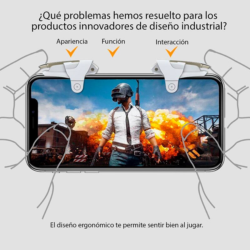 Control para Celular Disparador Ajustables para Juegos de Disparos como PUBG, Free Fire, Fortnite con 2 Gatillos 