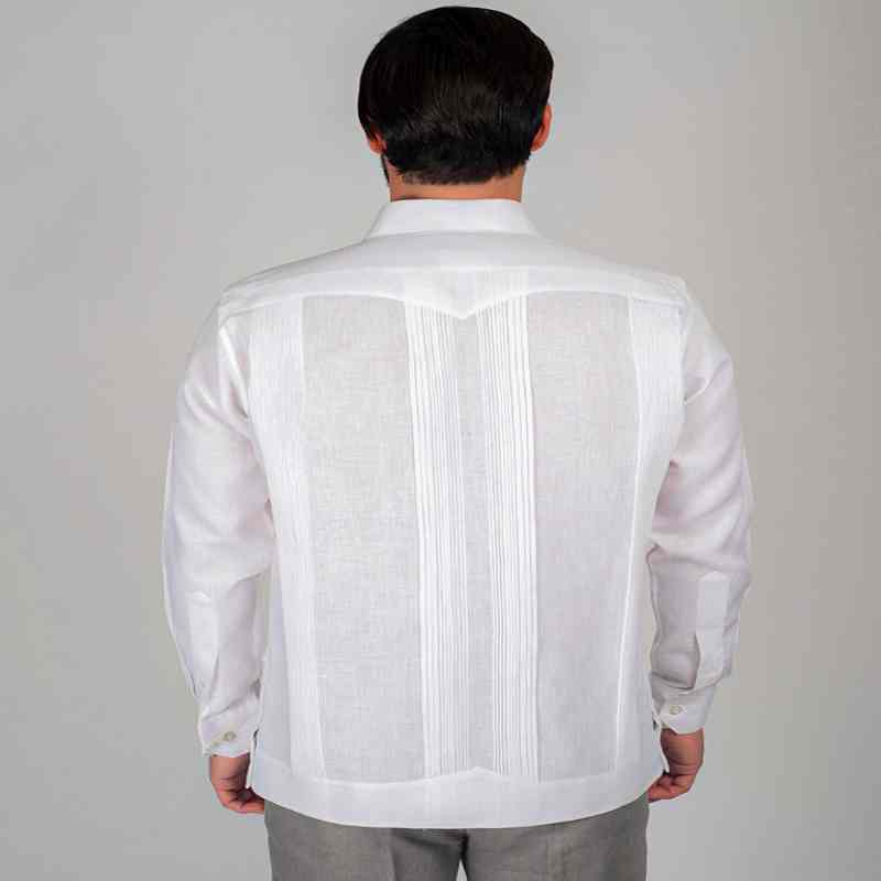 Camasha Guayabera Banderas Lino Manga Larga