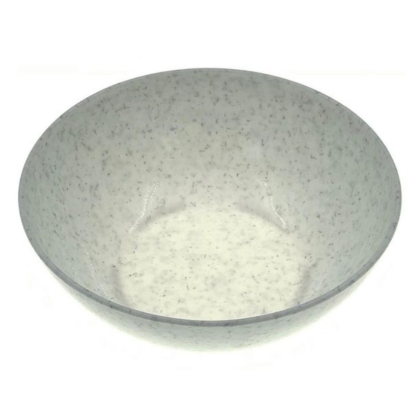 Set de 6 Platos hondos (Tazon, Bowl, Cerealero) Grande parece peltre Blanco de 600ml / 20.3oz TP - Plástico Polipropileno - Libres de BPA