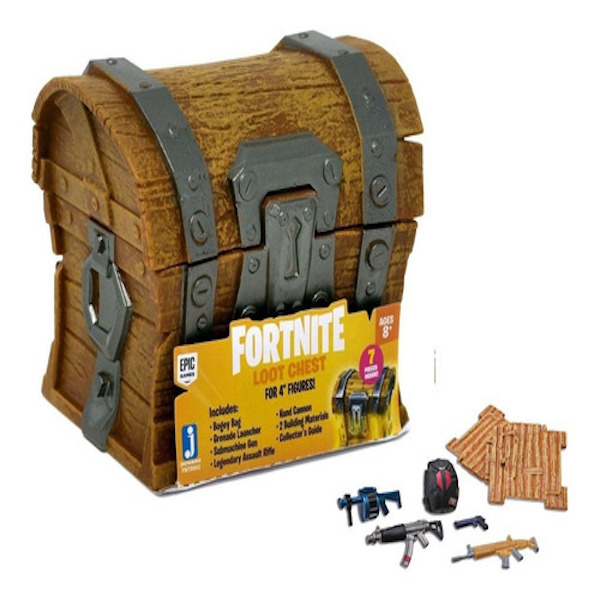 COFRE FORTNITE SORPRESA CON ACCESORIOS LOOT CHEST 7 PIEZAS