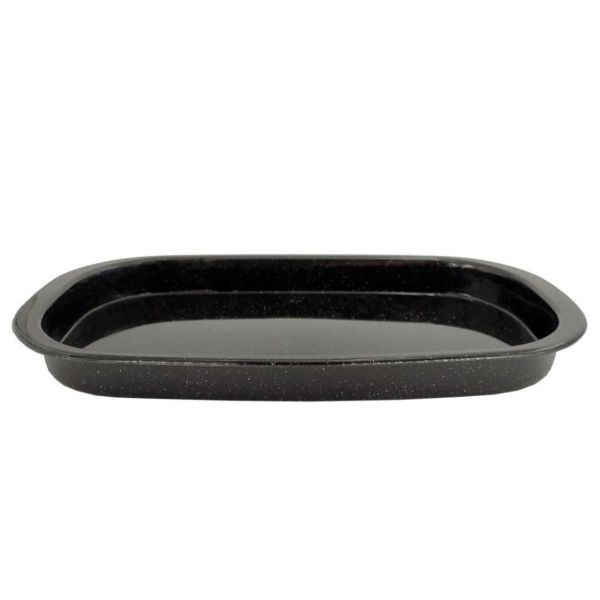 Set de 6 Platos (Bandeja Ovalada) parece peltre Negro de 320ml / 10.82oz TP - Plástico Polipropileno- Libres de BPA