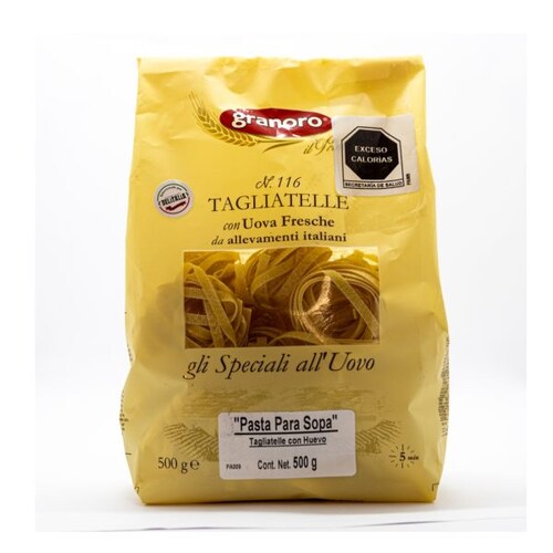 Pasta Tagliatelle Al Huevo Granoro 500 g Paquete de 2 Piezas