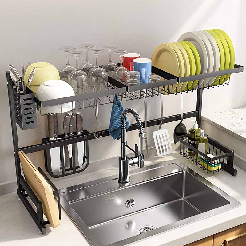 Escurridor De Trastes Ajustable Para Cocina 85cm A 100cm Acero Inoxidable