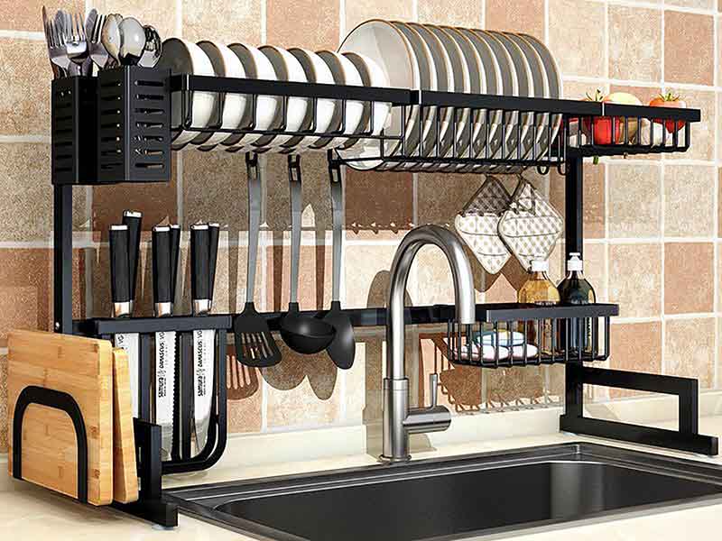 Escurridor De Trastes Ajustable Para Cocina 85cm A 100cm Acero Inoxidable
