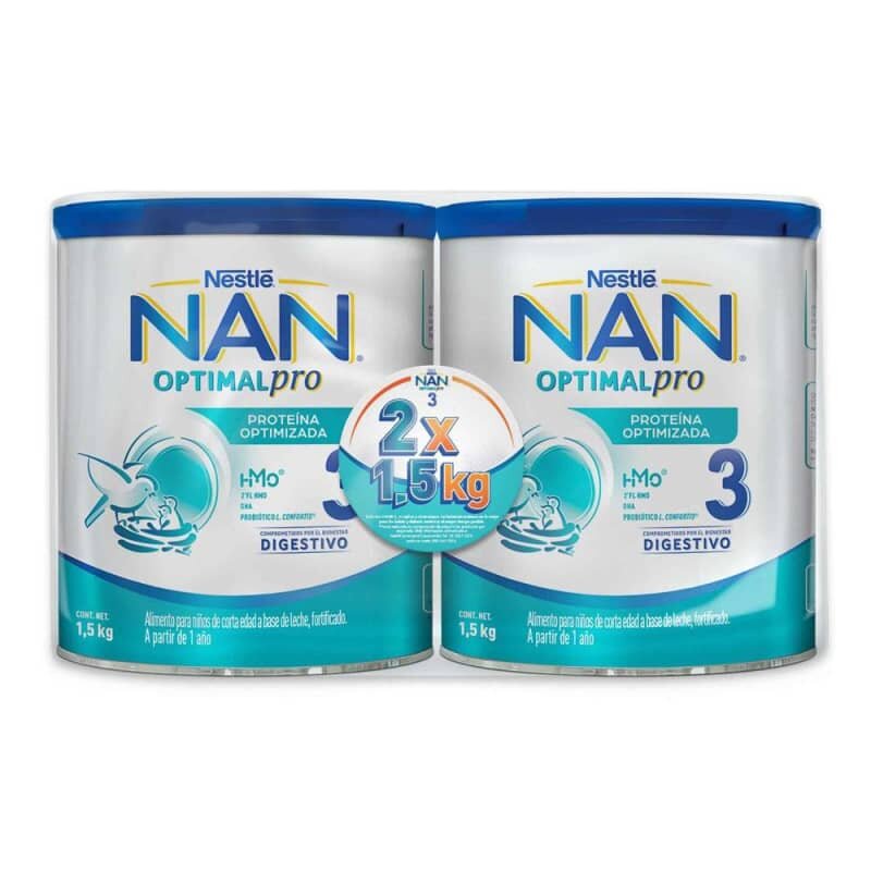 Fórmula Infantil NAN OptimalPro 3 2 Latas de 1.5 kg c/u