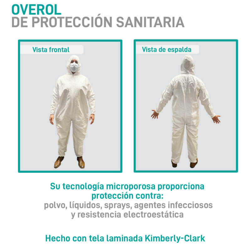 Overol Desechable Color Blanco, SUDKENY PHARMA (10 piezas)