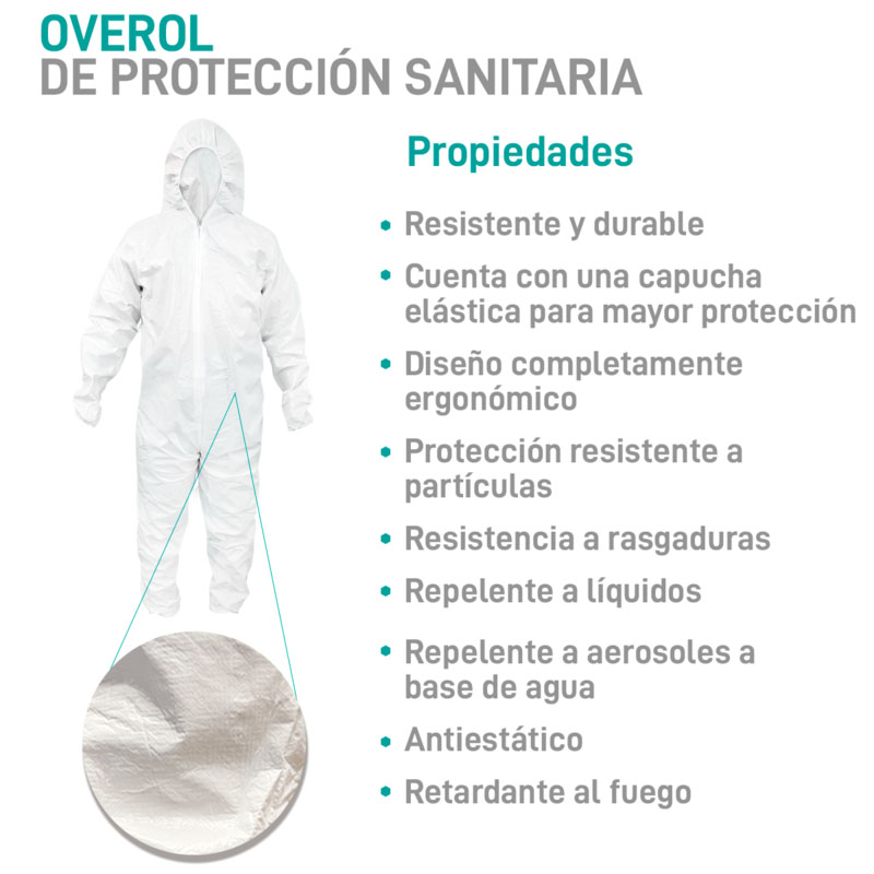 Overol Desechable Color Blanco, SUDKENY PHARMA (10 piezas)