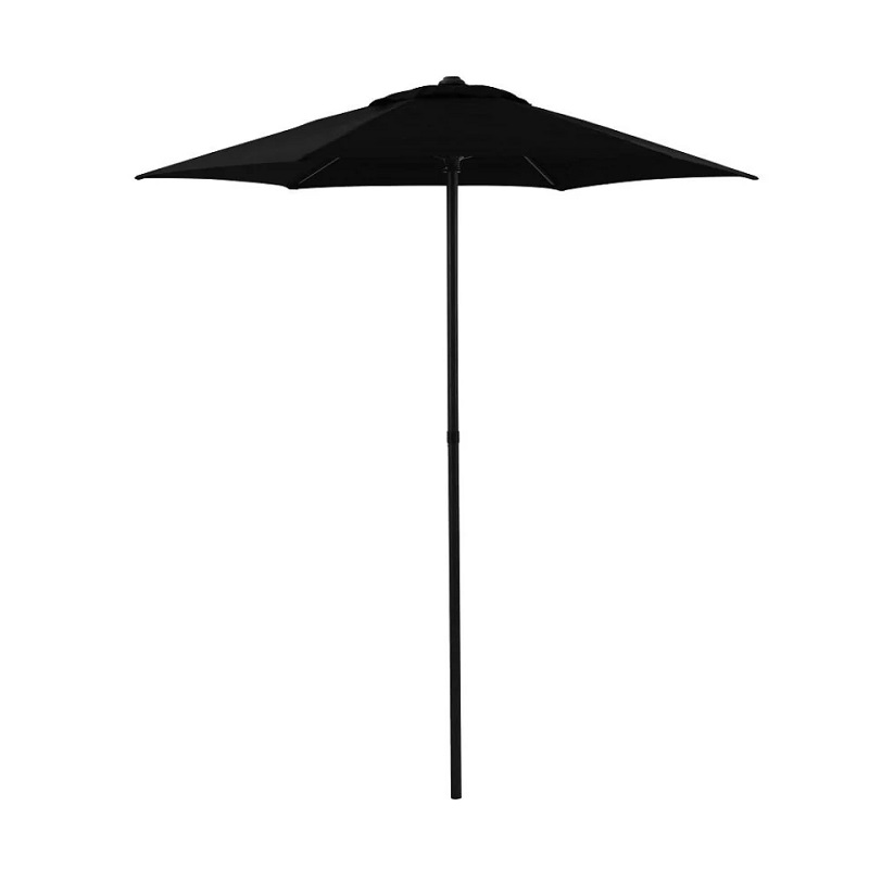 Desayunador de Exterior, Set de Mesa, Sillas y Sombrilla Negro