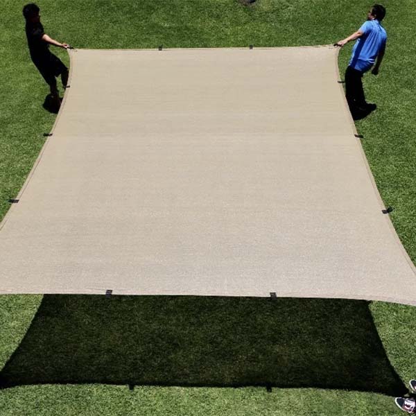 Malla Sombra 5x5 Metros 90% Beige Con Jaladeras