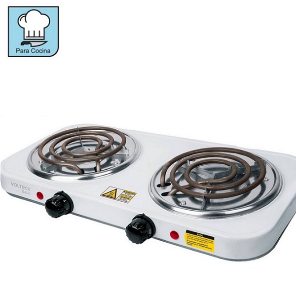 PARRILLA ELECTRICA PORTATIL 2 QUEMADORES ESTUFA DE RESISTENCIA VOLTECK