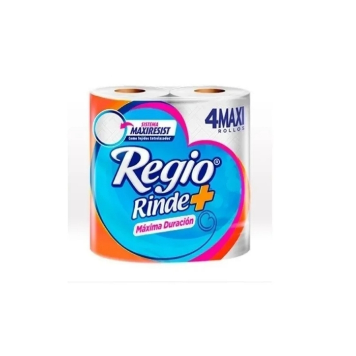 10 PAQUETES DE PAPEL HIGIÉNICO REGIO DE 4 ROLLOS CON 400 HOJAS DOBLES