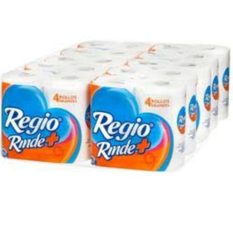 10 PAQUETES DE PAPEL HIGIÉNICO REGIO DE 4 ROLLOS CON 400 HOJAS DOBLES