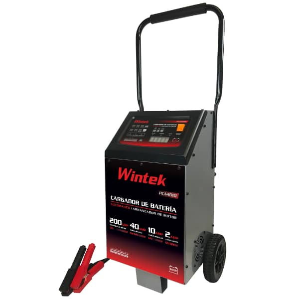 Cargador de Baterías 6 y 12 Volts Automático con Arrancador Wintek PCA4010 			