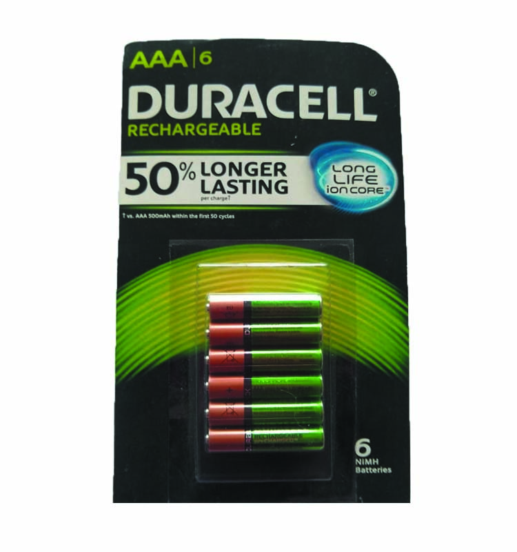 Pilas Duracell AAA Recargable 850 Mah Con 6 Piezas