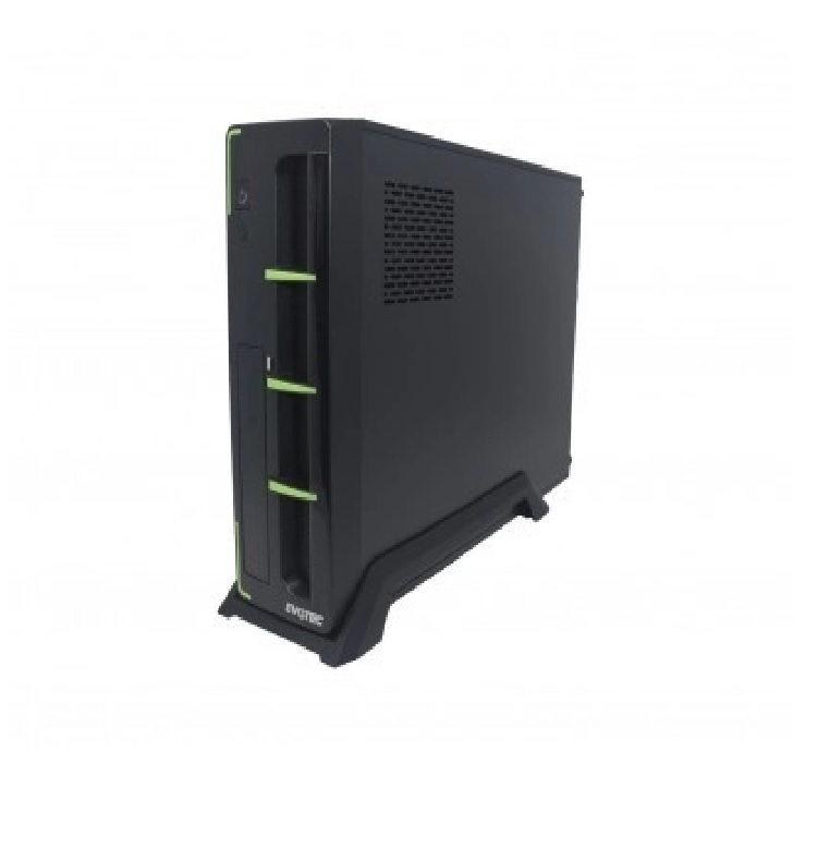 Gabinete EVOTEC Aruba Slim M-ATX Negro 600W PC ENSAMBLE SSD DISCO DURO 3.5MM USB FUENTE PODER CD