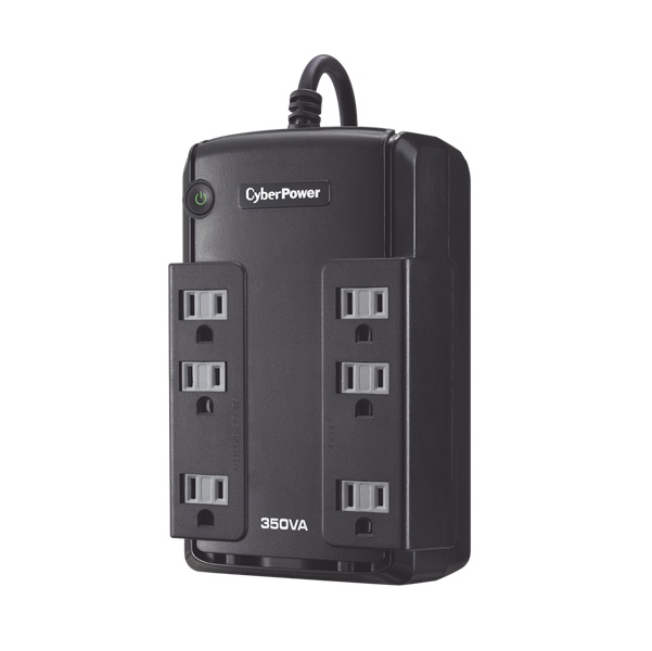 UPS de 350 VA/255 W, Topología Standby, Entrada 120 Vca NEMA 5-15P, Tipo Gabinete Compacto, Con 6 Tomas NEMA 5-15R