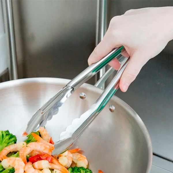 Pinzas tenazas volteadoras de cocina, acero inoxidable para servicio. Juego de 2 piezas de 30 cm Serazu