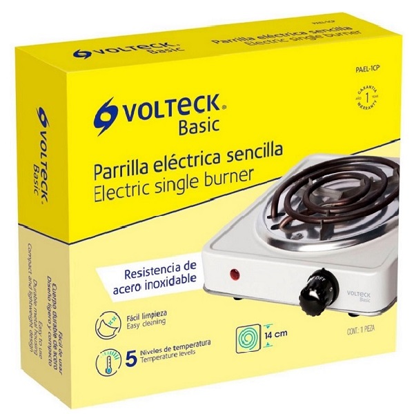 PARRILLA ELECTRICA PORTATIL 1 QUEMADOR ESTUFA DE RESISTENCIA VOLTECK