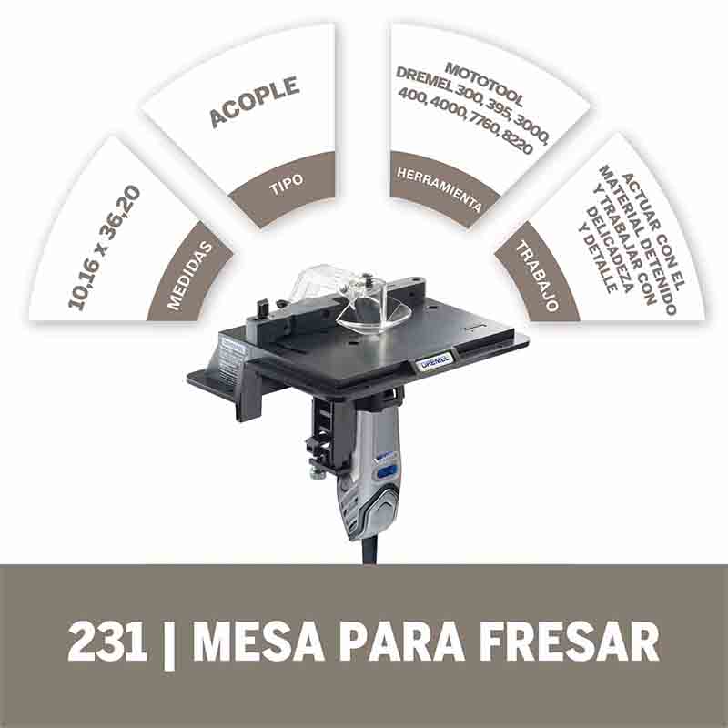 Dremel Aditamento De Mototool Mesa Fresadora Router (Modelo 231)