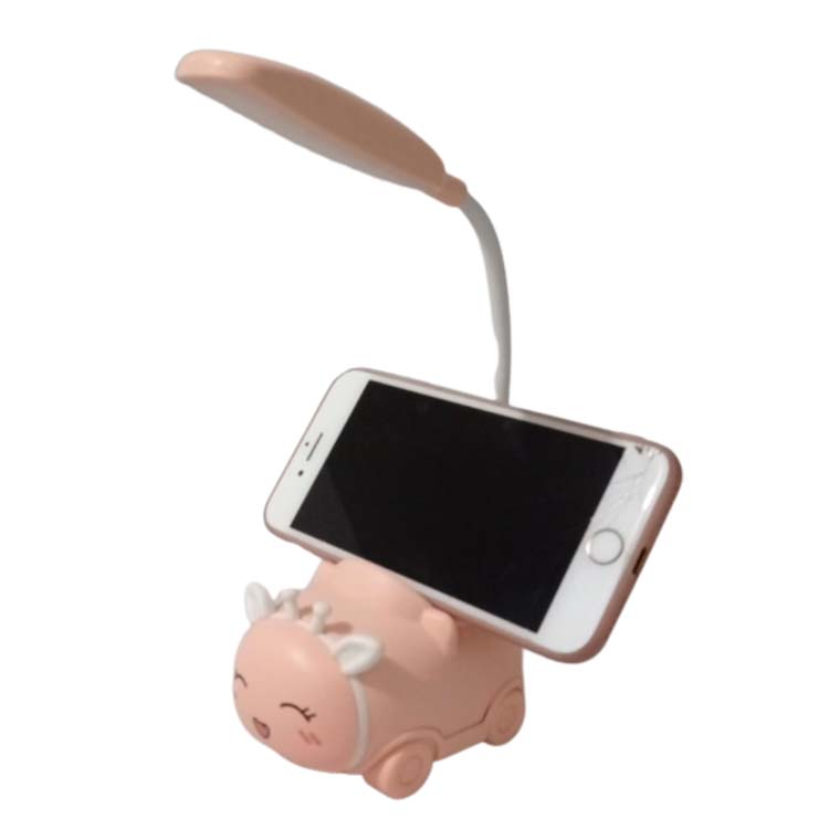 Lámpara de animalito en forma de carrito en color rosa