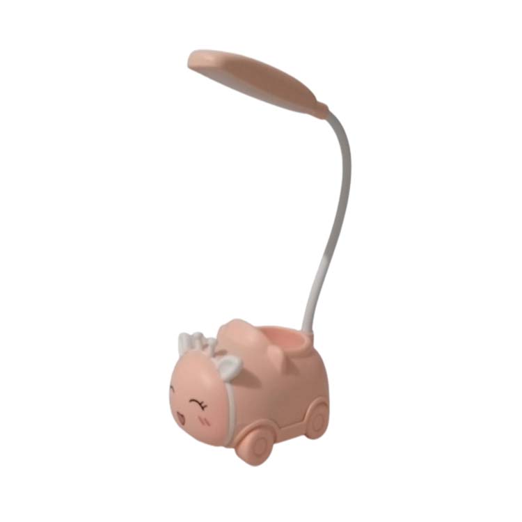 Lámpara de animalito en forma de carrito en color rosa