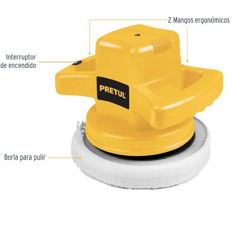 PULIDORA PARA PULIR ENCERAR AUTOS CUIDADO Y BELLEZA AUTOMOTRIZ PRETUL