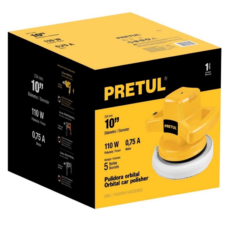 PULIDORA PARA PULIR ENCERAR AUTOS CUIDADO Y BELLEZA AUTOMOTRIZ PRETUL