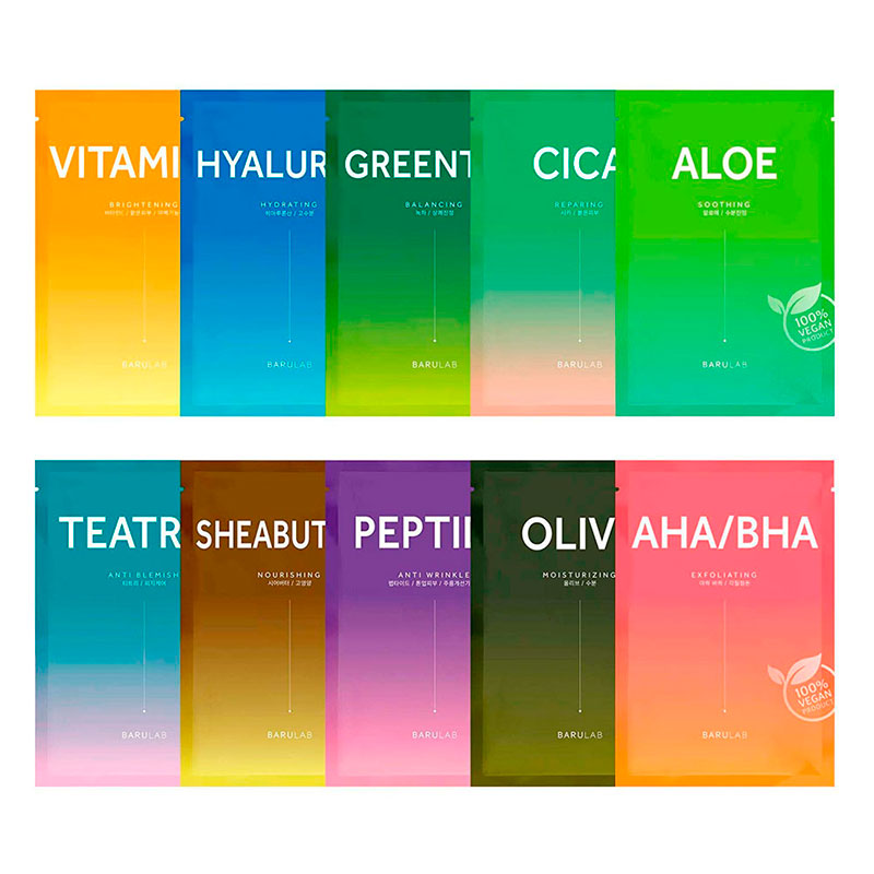 Mascarillas Veganas Barulab k-Beauty Originales