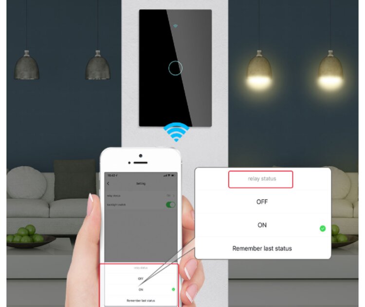 Apagador- Interruptor  Inteligente Wifi  Funciona Alexa - Google Home, No neutral Requerido MOES