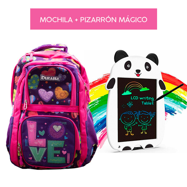 MOCHILA DURABLE-COLOR MORADO- SÚPER RESISTENTE + PIZARRÓN MÁGICO