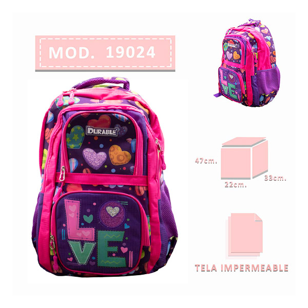 MOCHILA DURABLE-COLOR MORADO- SÚPER RESISTENTE + PIZARRÓN MÁGICO