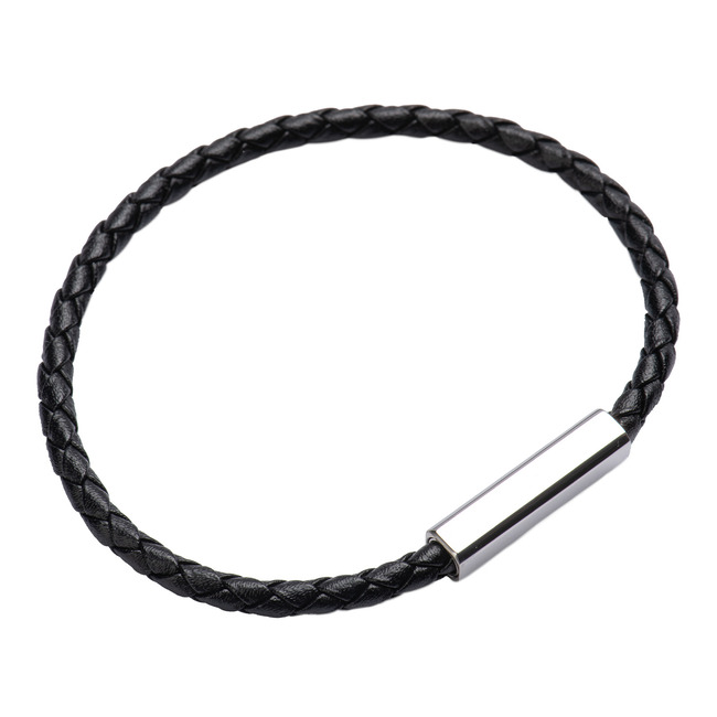 LuckyLy Pulsera Cala Hombre Negro o Azul - Plata