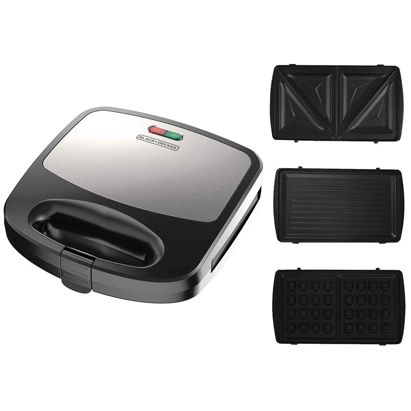 Estación 3 en 1 Black+Decker Waflera, Sandwichera y Parrilla