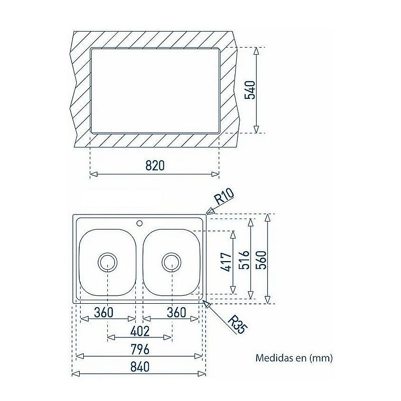 Fregadero Doble, en Combo Tekaway + Grifo + Accesorios Teka 40136910