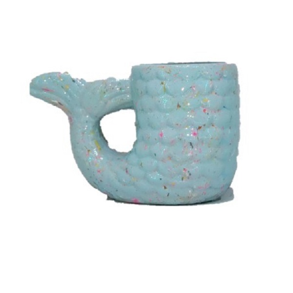 Taza en forma de sirena azul