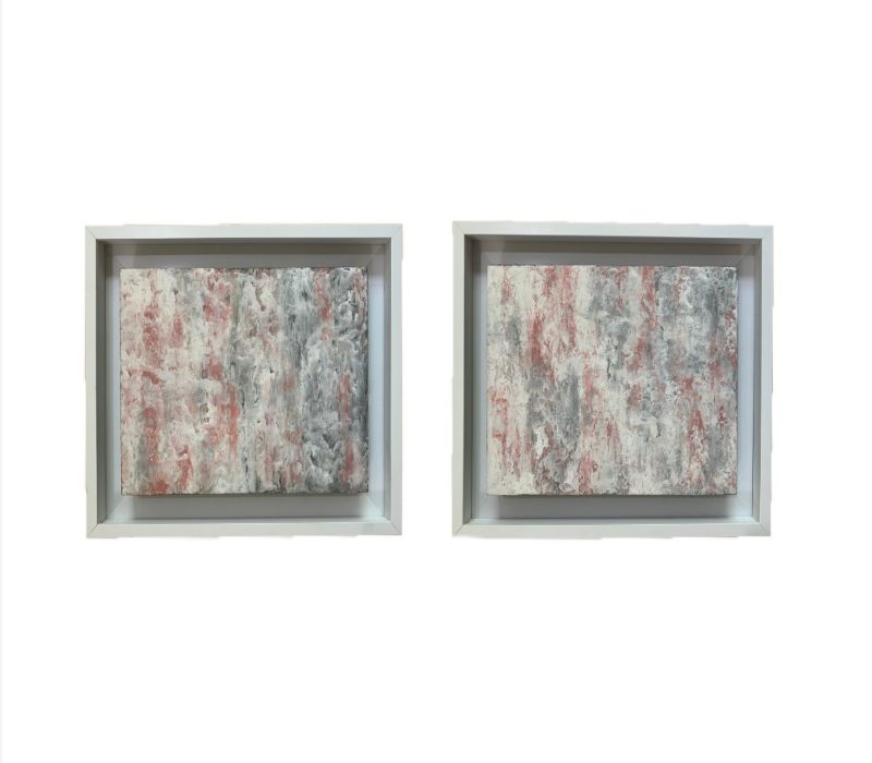 2 cuadros decorativos c/marco encaustica fria original 52x42